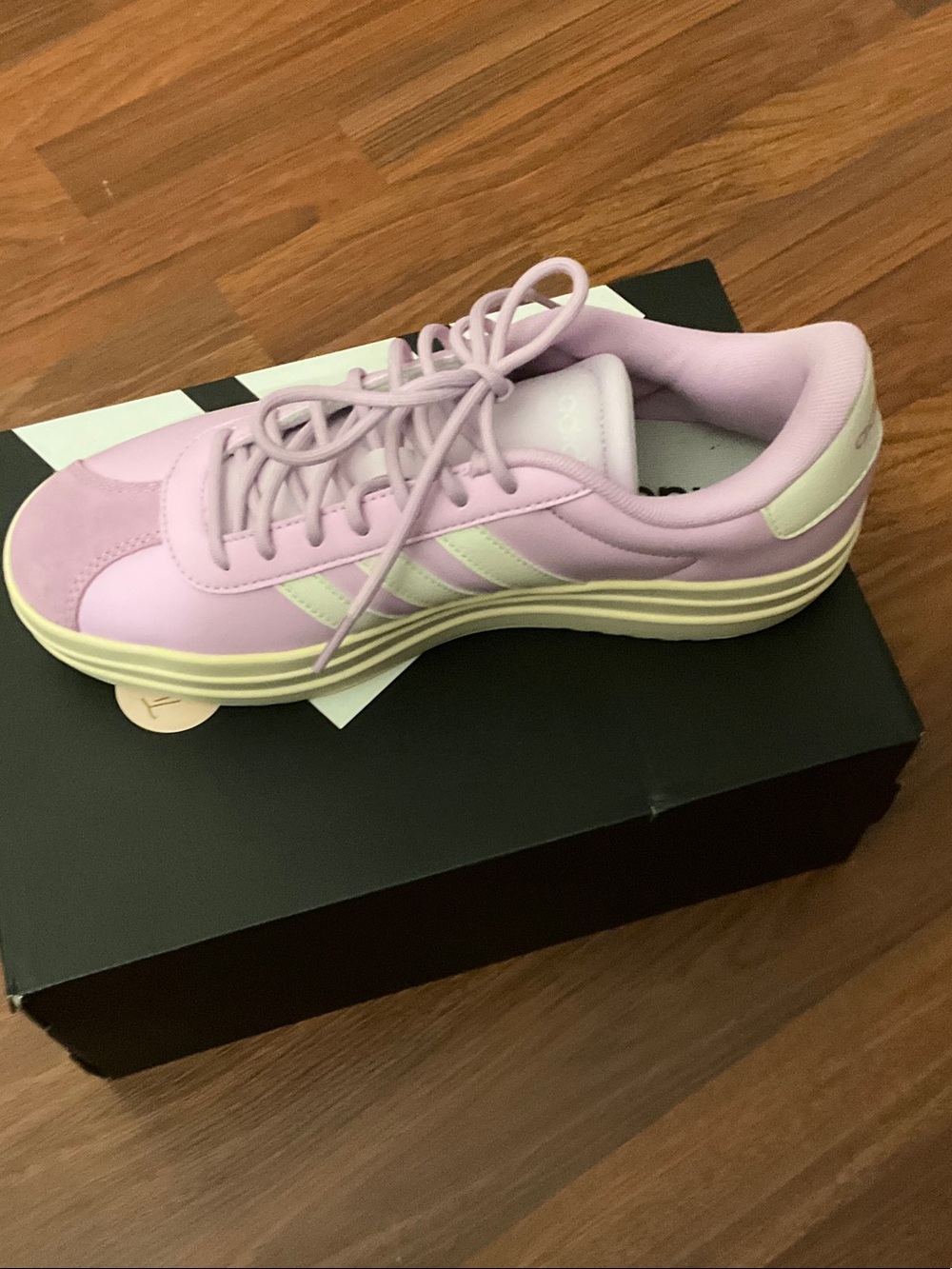 adidas Women’s Lavender and Cream Low-Top Sneaker